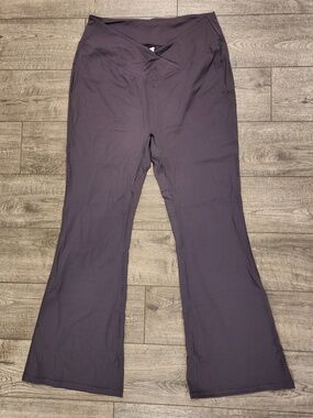 NWT Lemonsky Women's Flare Yoga Pants Dark Gray Size 2XL Crossover Waist